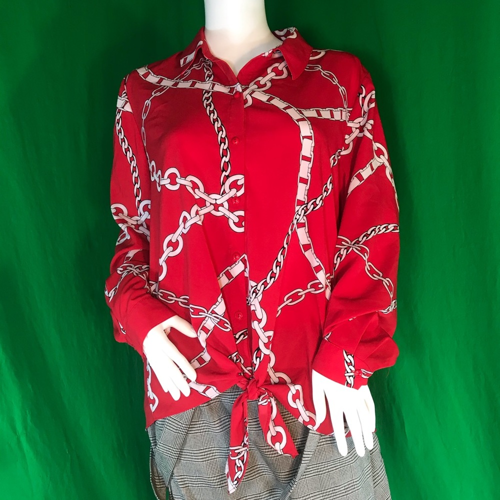 RED CHAIN BLOUSE